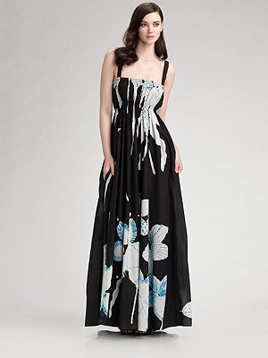 Длинные сарафаны с цветочным принтом от DKNY